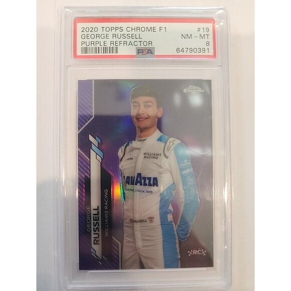 Topps Other - 2020 Topps Chrome Formula 1 F1 George Russell Purple Refractor Rookie /399 PSA 8